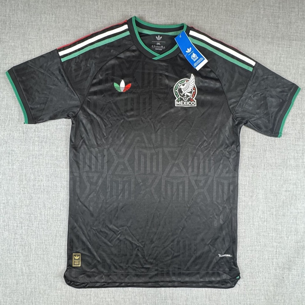 Mexico National Team Jersey Mens 2XL Black Adidas Originals ClimaCool Soccer